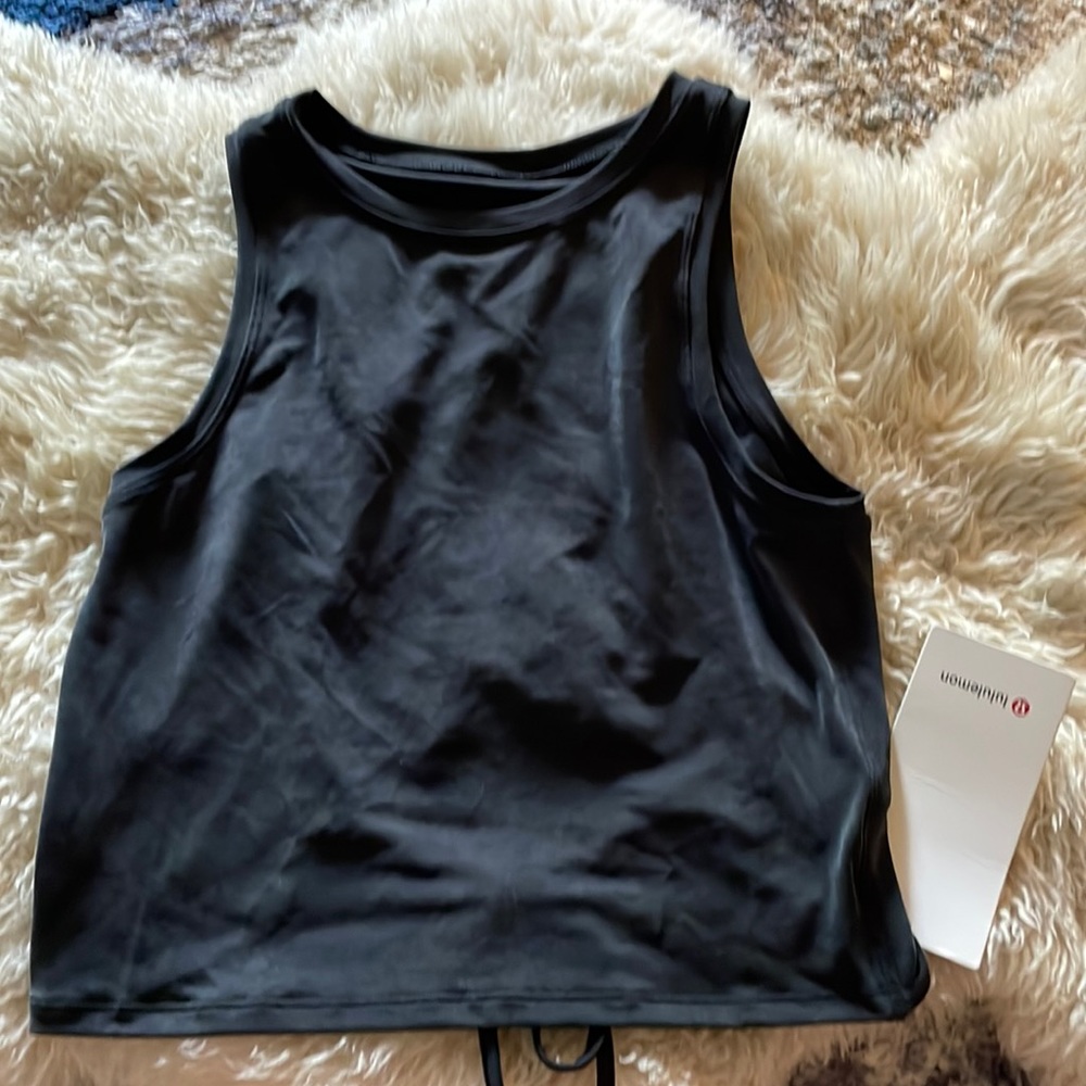 NWT Lululemon Open Tie-Back Tank Black Size 4